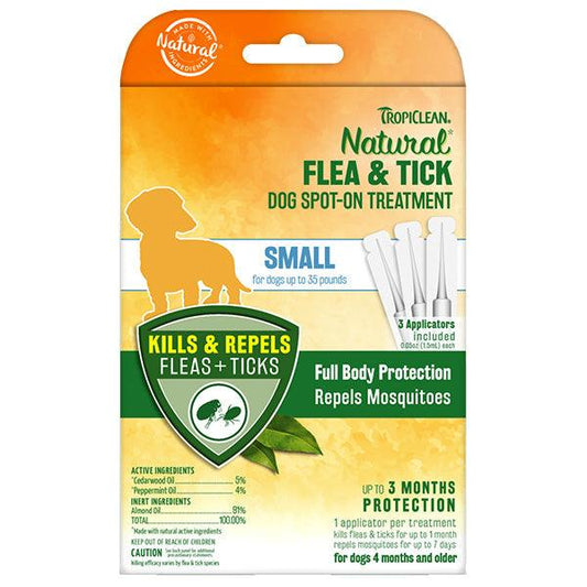TropiClean - 天然精油滅蚤及蜱蟲點滴 (大/中/小型犬用) - Pet Pet Plaza