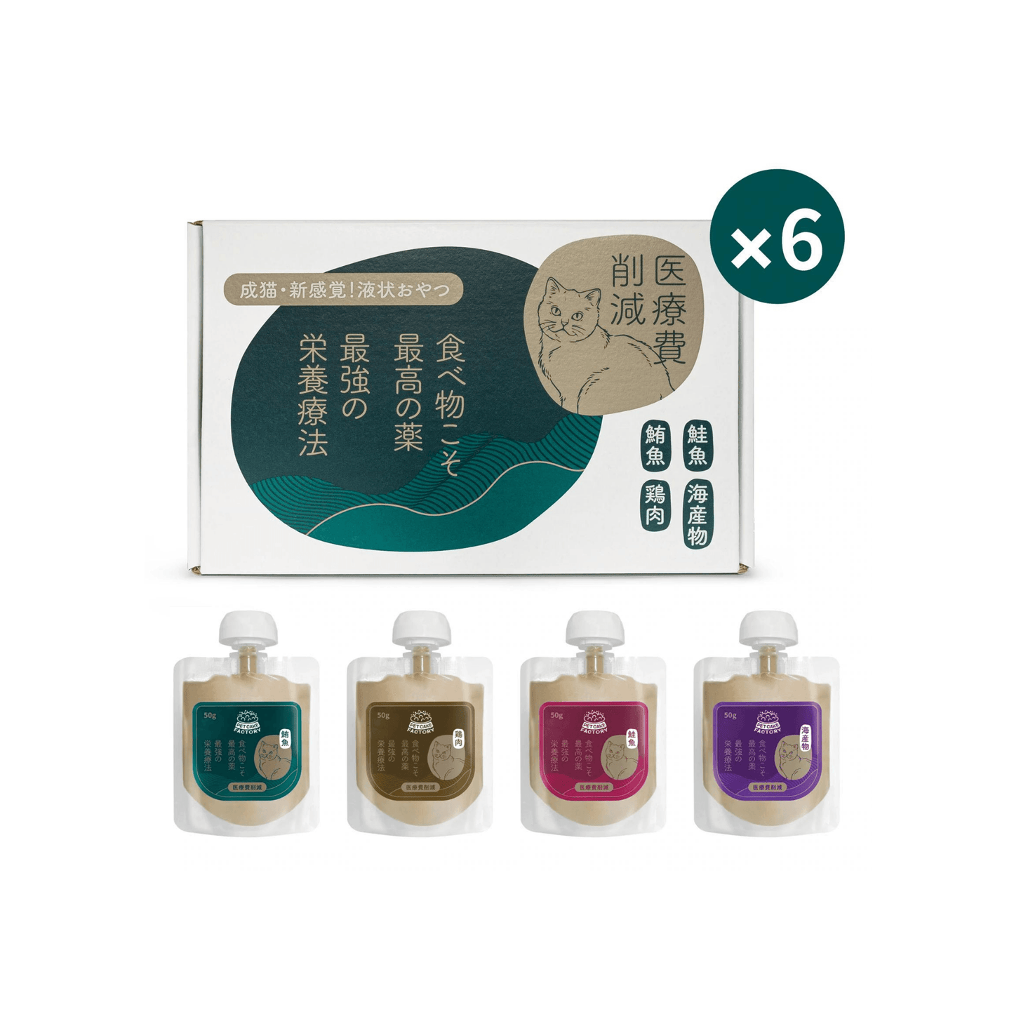 [ 醫療費削減系列 ] 六盒裝 | 無穀腸胃敏感配方 | 健康貓醬小食 - Pet Pet Plaza