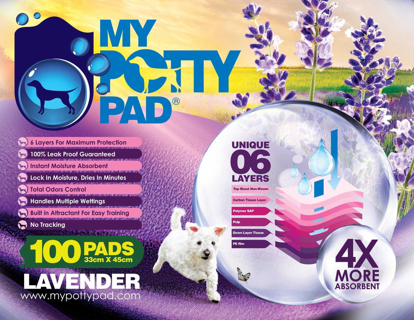 My Potty Pad - 殿堂吸寵物尿墊 (檸檬,薰衣草,原味)  - Pet Pet Plaza