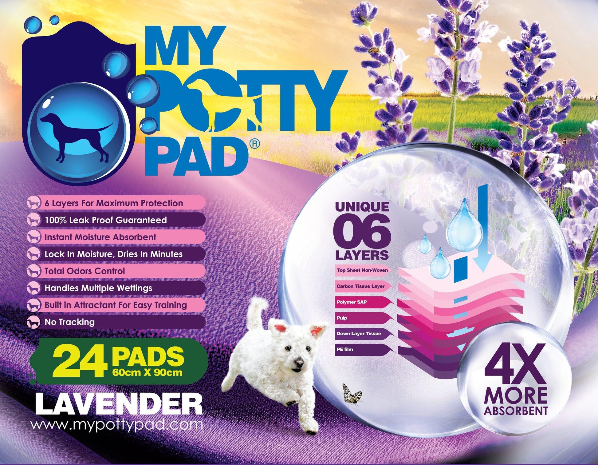 My Potty Pad - 殿堂吸寵物尿墊 (檸檬,薰衣草,原味)  - Pet Pet Plaza