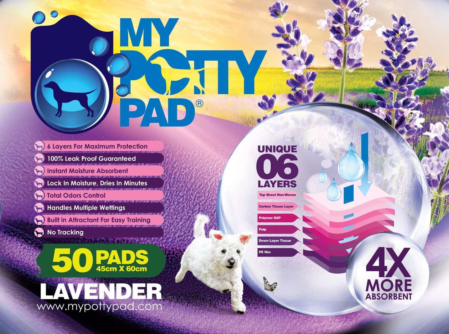 My Potty Pad - 殿堂吸寵物尿墊 (檸檬,薰衣草,原味)  - Pet Pet Plaza