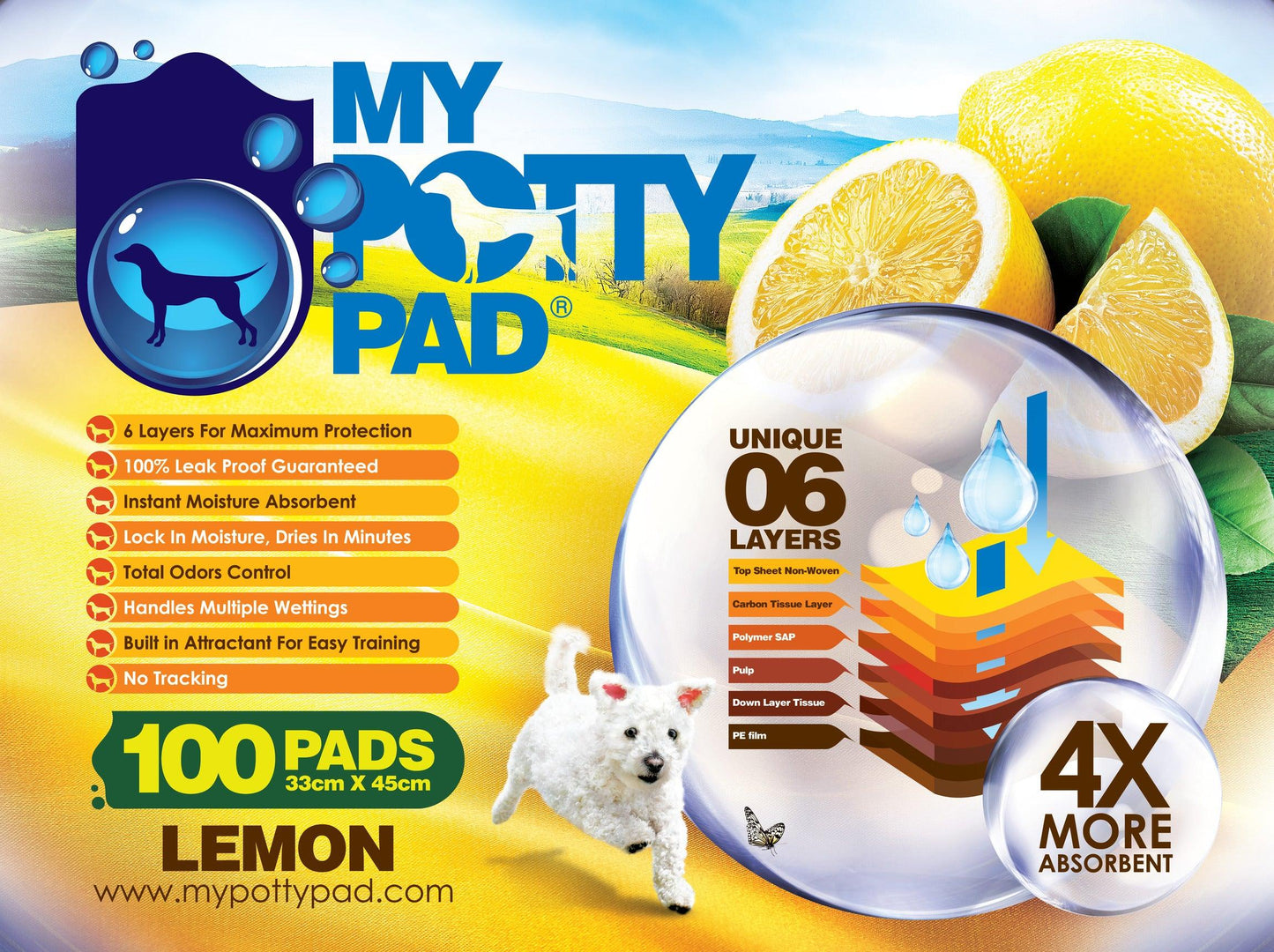 My Potty Pad - 殿堂吸寵物尿墊 (檸檬,薰衣草,原味)  - Pet Pet Plaza