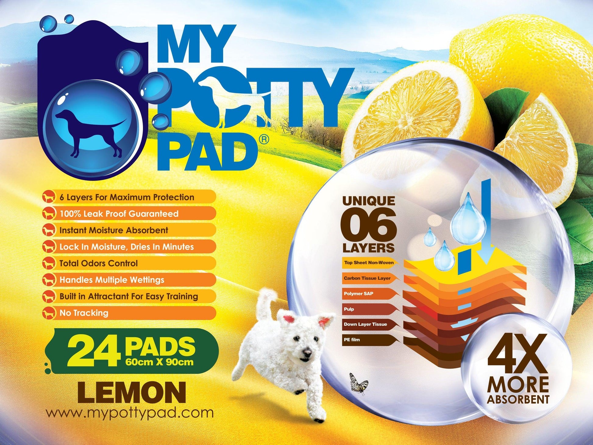 My Potty Pad - 殿堂吸寵物尿墊 (檸檬,薰衣草,原味)  - Pet Pet Plaza