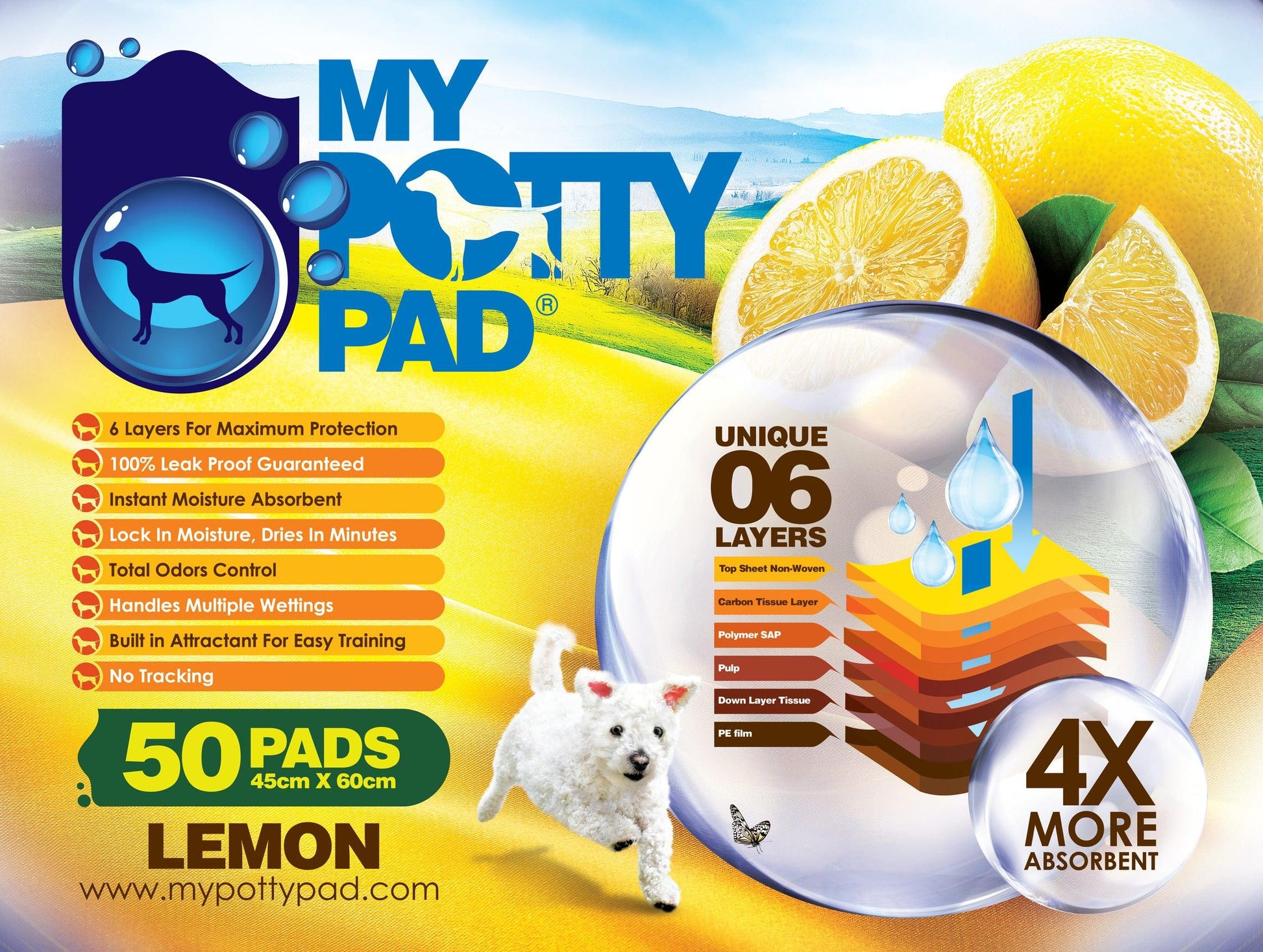 My Potty Pad - 殿堂吸寵物尿墊 (檸檬,薰衣草,原味)  - Pet Pet Plaza